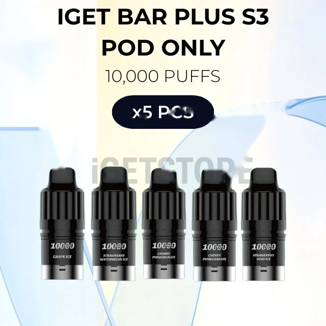 5 PCS – IGET Bar Plus S3 Pod Only 10000 Puffs