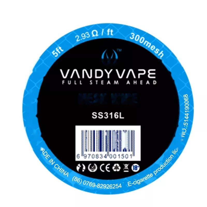 5ft Vandy Vape SS316L Mesh Wire 300mesh