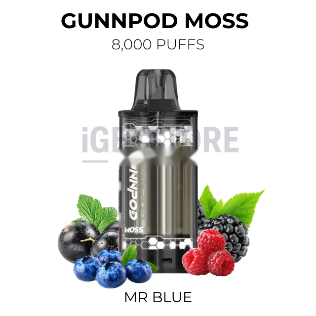 GunnPod Moss 8000 Puffs โ Mr Blue
