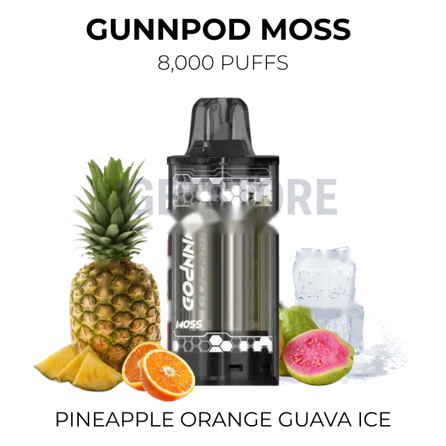 GunnPod Moss 8000 Puffs โ Pineapple Orange Guava Ice