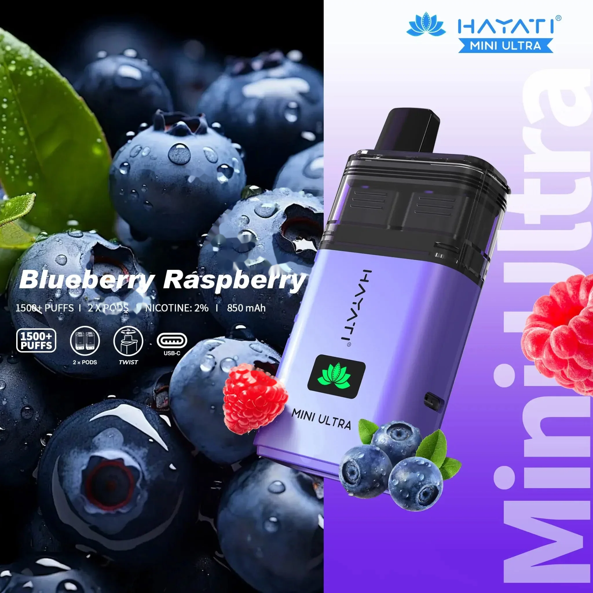 Hayati Mini Ultra 1500 Puffs Prefilled Pod Kit