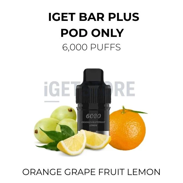 IGET Bar Plus Pods 6000 Puffs โ Orange Grape Fruit Lemon