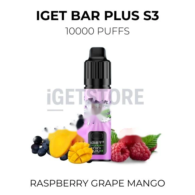 IGET Bar Plus S3 10000 Puffs โ Raspberry Grape Mango
