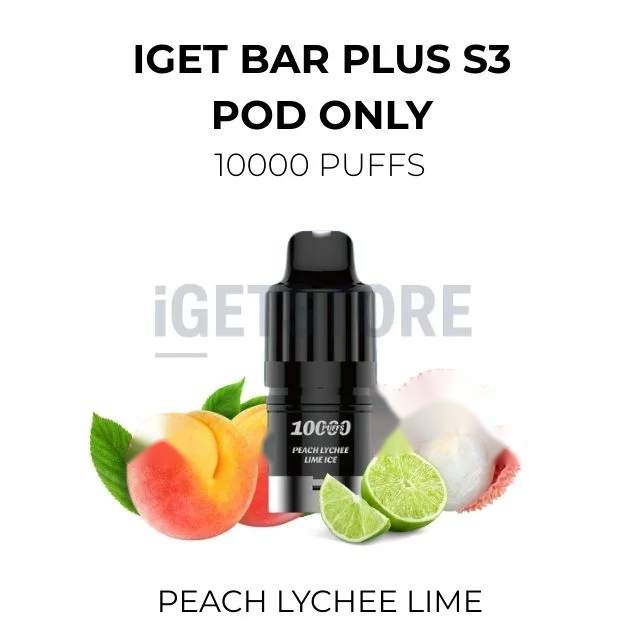 IGET Bar Plus S3 Pod Only 10000 Puffs – Peach Lychee Lime