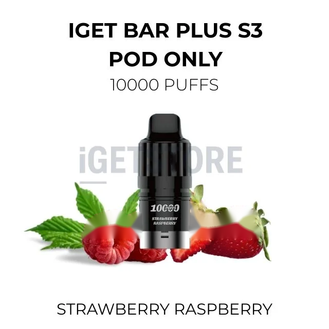 IGET Bar Plus S3 Pod Only 10000 Puffs – Strawberry Raspberry