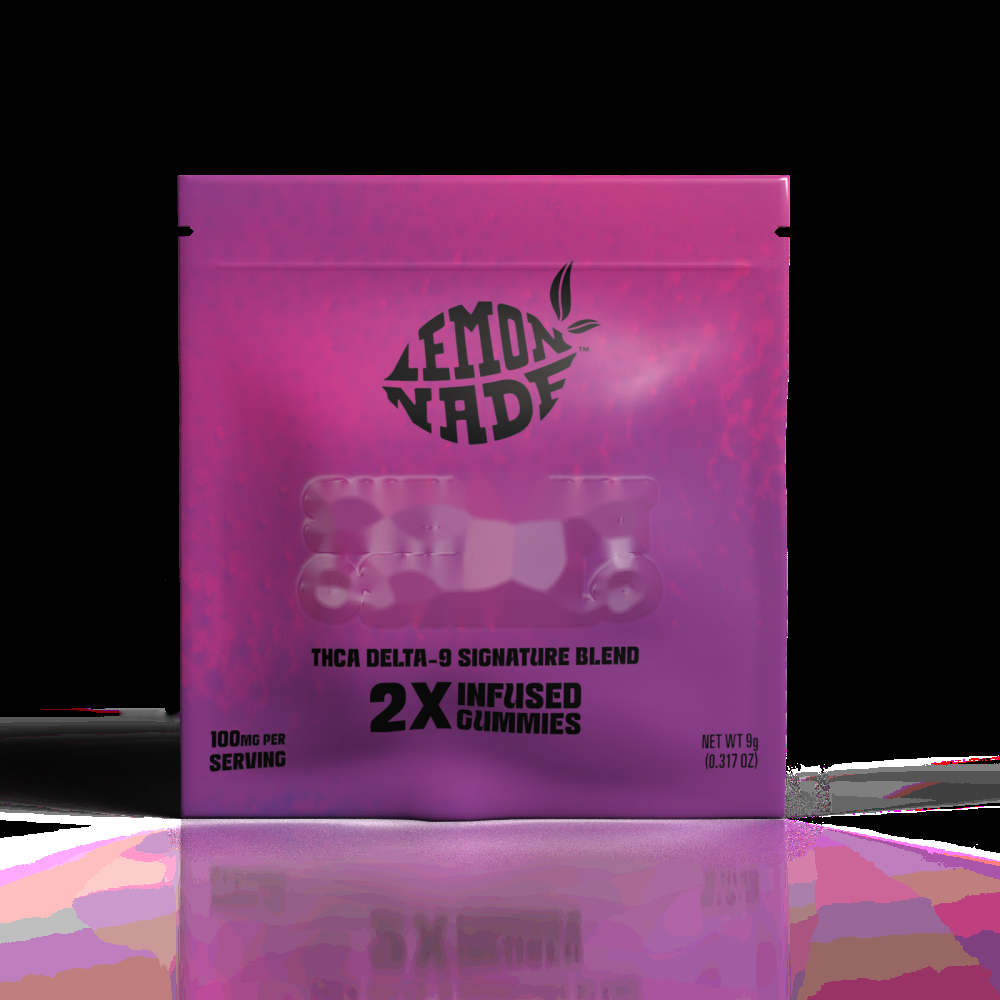 LemonNade - THCA Delta 9 Blend Gummies 2ct Bag - Sherbert Swirl
