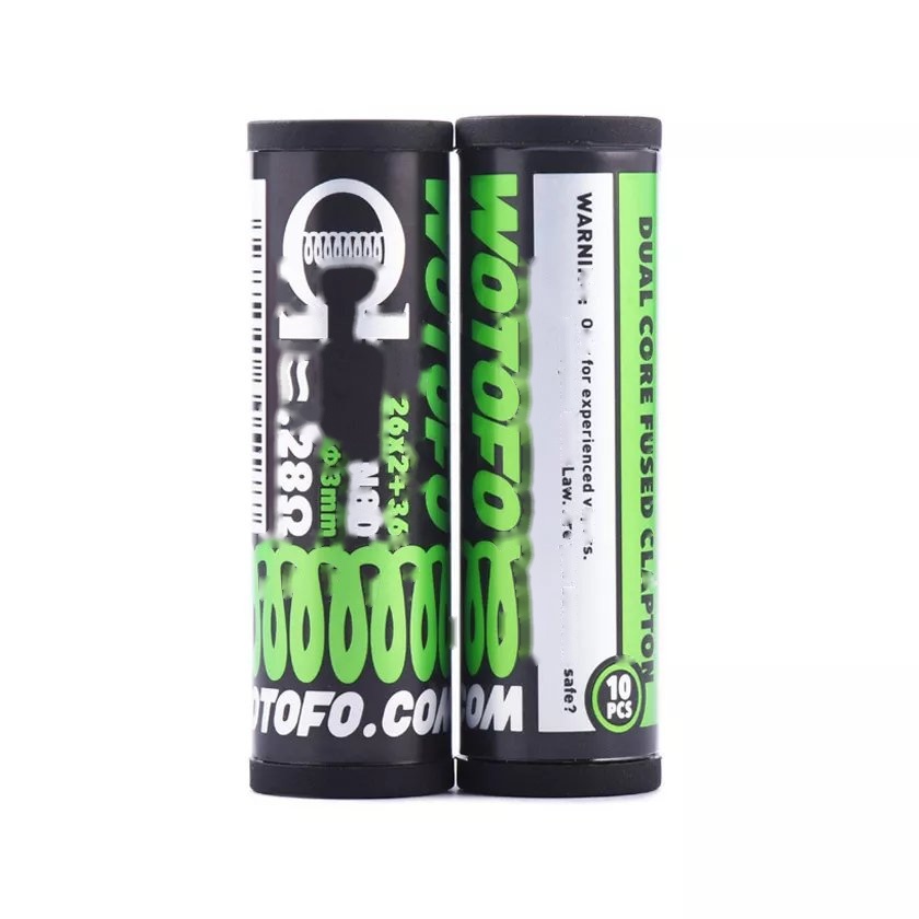 Wotofo 0.28ohm Dual Core Fused Clapton Prebuilt Coils 10pcs